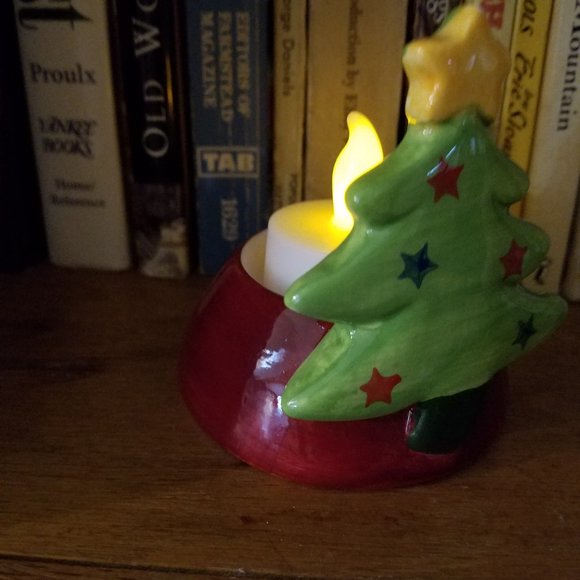 Christmas Tree Ceramic Votive Candle Holder, Christmas Tea Light, Gift for Mom - Picture 12 of 15